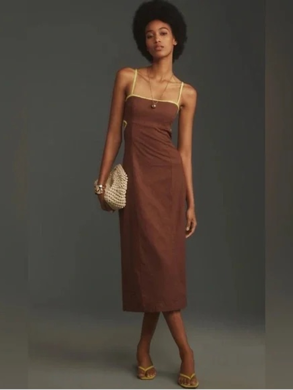 Anthropologie Maeve the Dafni cutout linen dress
